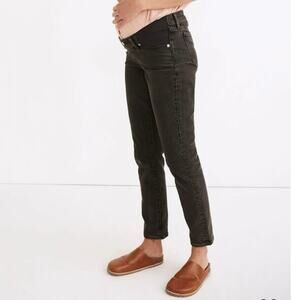 Madewell Maternity Side-Panel Perfect Vintage Jeans in Faded Black Lunar Wash 33